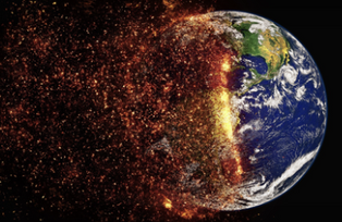 Earth burning