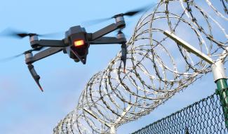 Drone and barbed wire