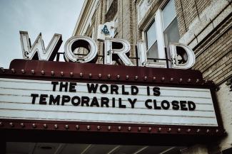 A theatre closed due to the pandemic