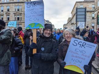 SGR's Stuart Parkinson and Jan Maskell at COP26 march